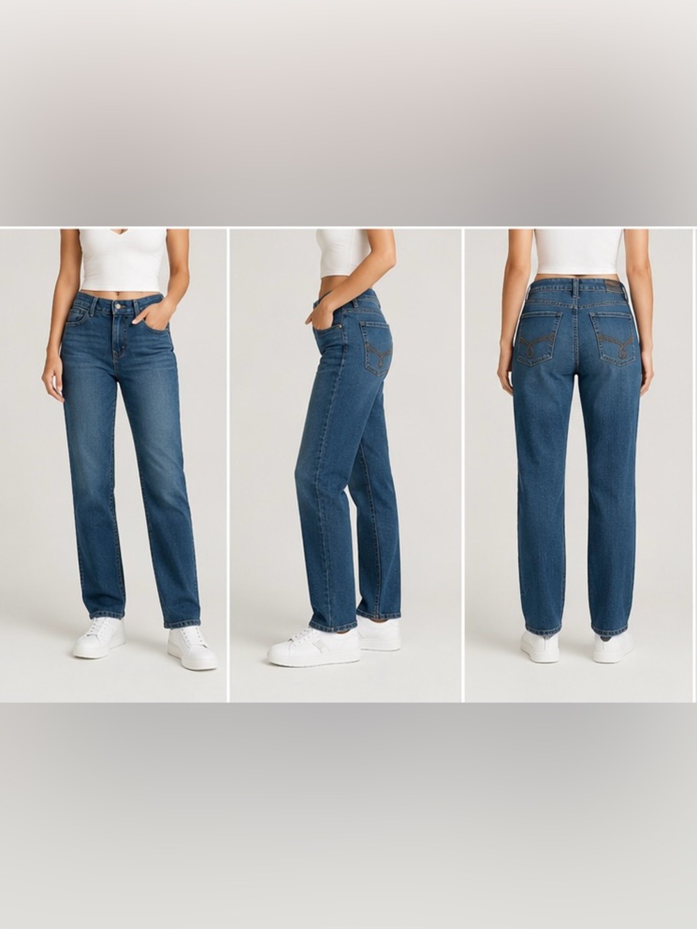Calvin Klein Jeans Women's Size 16 Slim Straight Blue Medium Wash Denim Jeans